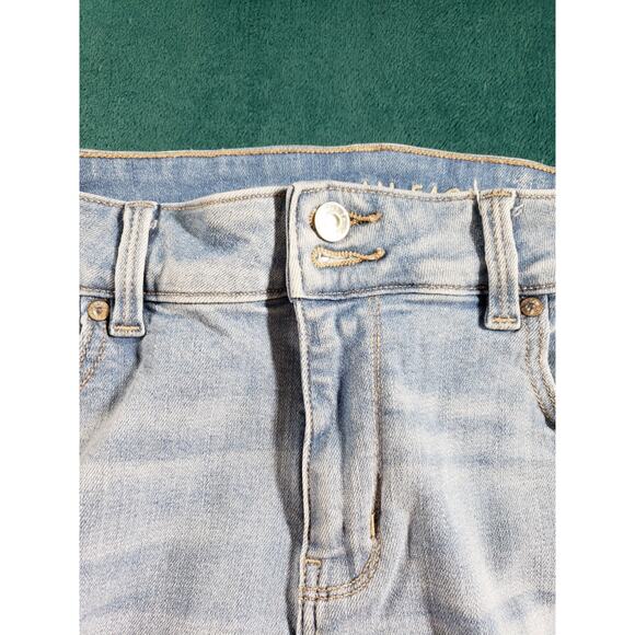 American Eagle Jeans Size 16 Womens Blue Stretch Fray Hem Mid Rise Artist Crop - Picture 7 of 14